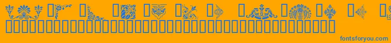 VictorianDesignsThree Font – Blue Fonts on Orange Background