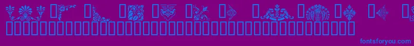 VictorianDesignsThree Font – Blue Fonts on Purple Background