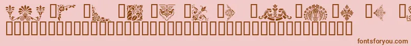 Czcionka VictorianDesignsThree – brązowe czcionki na różowym tle