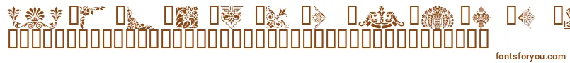 VictorianDesignsThree Font – Brown Fonts on White Background