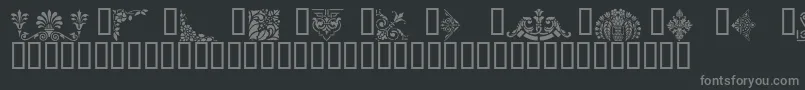 VictorianDesignsThree Font – Gray Fonts on Black Background