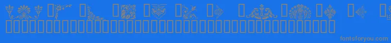 VictorianDesignsThree Font – Gray Fonts on Blue Background