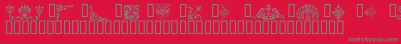 VictorianDesignsThree Font – Gray Fonts on Red Background