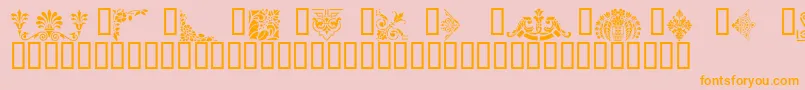 Fonte VictorianDesignsThree – fontes laranjas em um fundo rosa