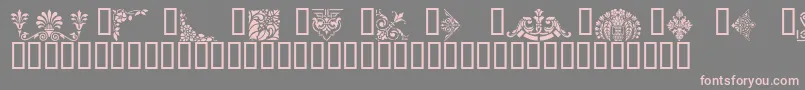 Fonte VictorianDesignsThree – fontes rosa em um fundo cinza