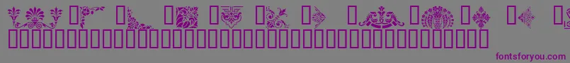 VictorianDesignsThree-Schriftart – Violette Schriften auf grauem Hintergrund