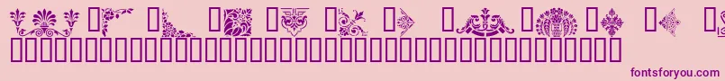 VictorianDesignsThree Font – Purple Fonts on Pink Background