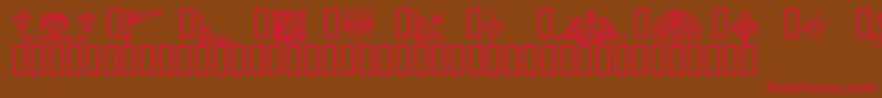 VictorianDesignsThree Font – Red Fonts on Brown Background