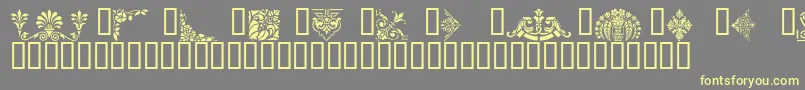 VictorianDesignsThree Font – Yellow Fonts on Gray Background