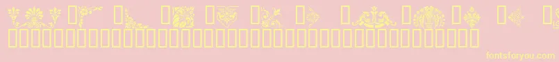VictorianDesignsThree Font – Yellow Fonts on Pink Background