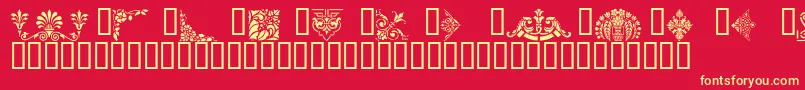 VictorianDesignsThree Font – Yellow Fonts on Red Background