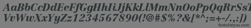 フォントCentennialltstdBlackitalic – 黒い文字の灰色の背景