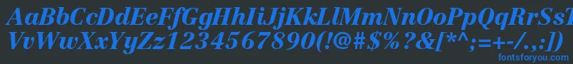 CentennialltstdBlackitalic Font – Blue Fonts on Black Background