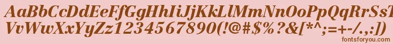 CentennialltstdBlackitalic Font – Brown Fonts on Pink Background
