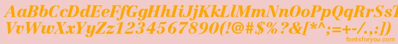 CentennialltstdBlackitalic Font – Orange Fonts on Pink Background