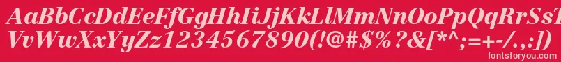 CentennialltstdBlackitalic Font – Pink Fonts on Red Background