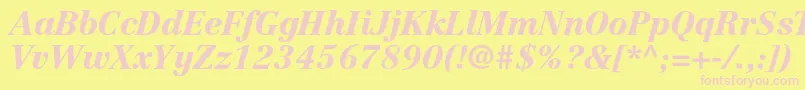 CentennialltstdBlackitalic Font – Pink Fonts on Yellow Background