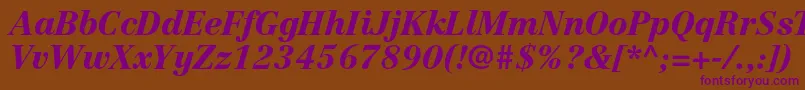 CentennialltstdBlackitalic Font – Purple Fonts on Brown Background