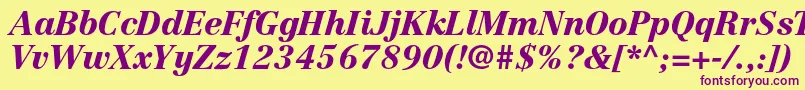 CentennialltstdBlackitalic Font – Purple Fonts on Yellow Background