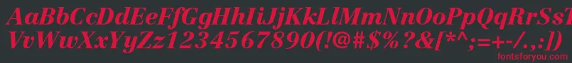 フォントCentennialltstdBlackitalic – 黒い背景に赤い文字