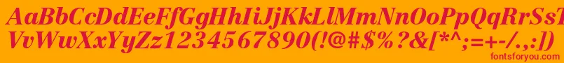 CentennialltstdBlackitalic Font – Red Fonts on Orange Background