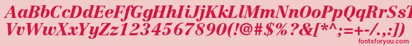 CentennialltstdBlackitalic Font – Red Fonts on Pink Background