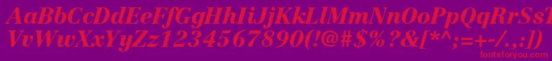 CentennialltstdBlackitalic Font – Red Fonts on Purple Background