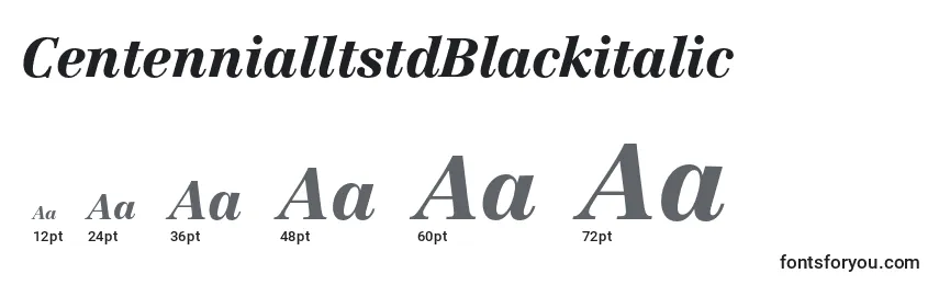 CentennialltstdBlackitalic Font Sizes