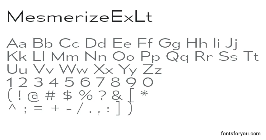 A fonte MesmerizeExLt – alfabeto, números, caracteres especiais