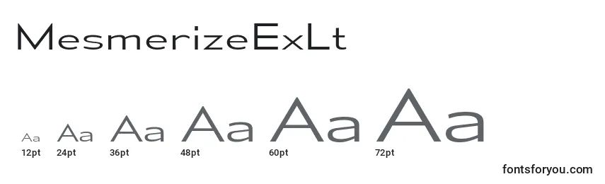 Размеры шрифта MesmerizeExLt