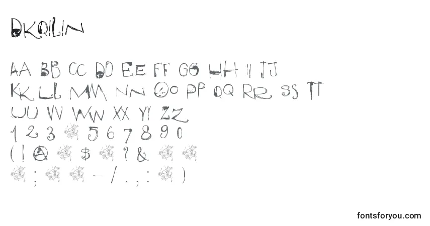 A fonte DkQilin – alfabeto, números, caracteres especiais