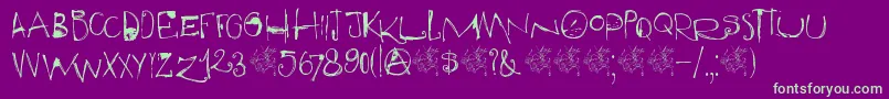 DkQilin Font – Green Fonts on Purple Background