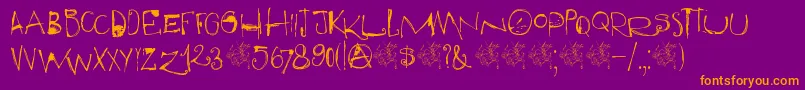 DkQilin Font – Orange Fonts on Purple Background