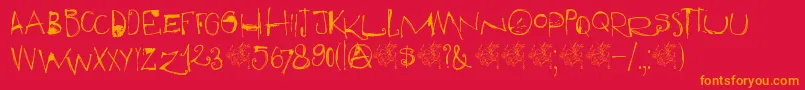 DkQilin Font – Orange Fonts on Red Background