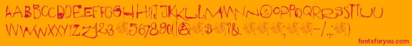 DkQilin Font – Red Fonts on Orange Background