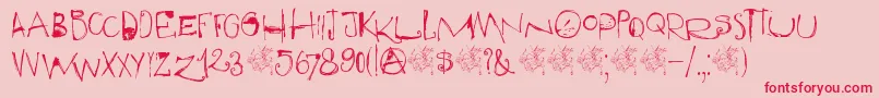 DkQilin-Schriftart – Rote Schriften auf rosa Hintergrund