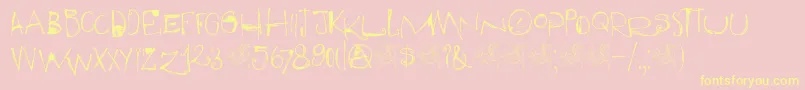 DkQilin Font – Yellow Fonts on Pink Background