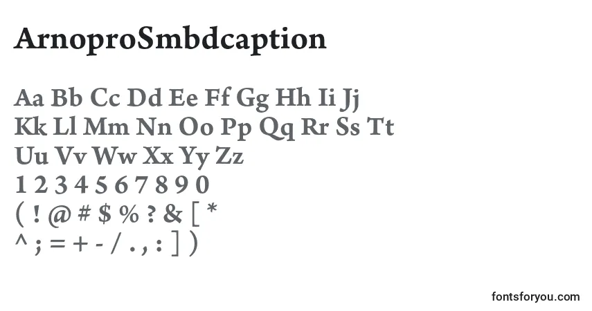 Шрифт ArnoproSmbdcaption – алфавит, цифры, специальные символы