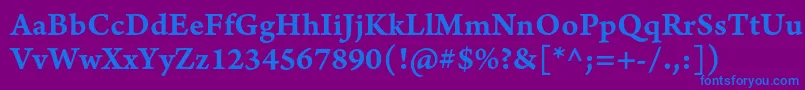ArnoproSmbdcaption Font – Blue Fonts on Purple Background