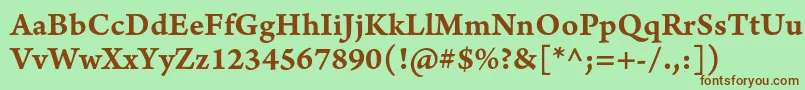 ArnoproSmbdcaption Font – Brown Fonts on Green Background