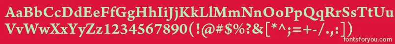ArnoproSmbdcaption Font – Green Fonts on Red Background