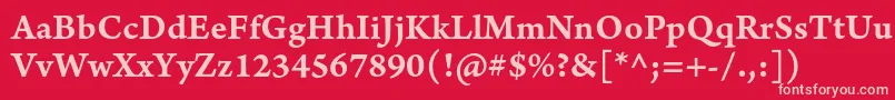 ArnoproSmbdcaption Font – Pink Fonts on Red Background
