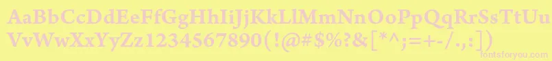 ArnoproSmbdcaption Font – Pink Fonts on Yellow Background
