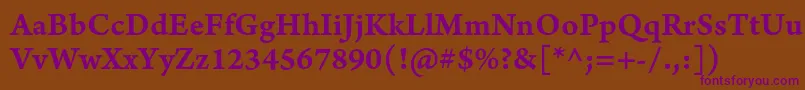 ArnoproSmbdcaption Font – Purple Fonts on Brown Background
