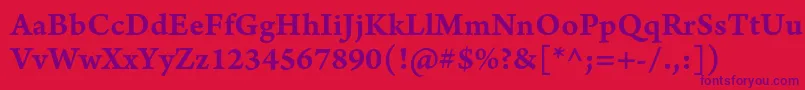 ArnoproSmbdcaption Font – Purple Fonts on Red Background