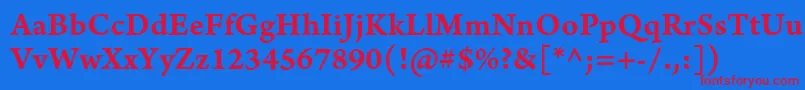 ArnoproSmbdcaption Font – Red Fonts on Blue Background