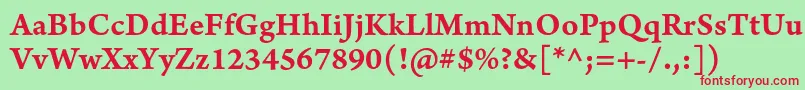 フォントArnoproSmbdcaption – 赤い文字の緑の背景