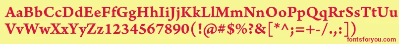 フォントArnoproSmbdcaption – 赤い文字の黄色い背景