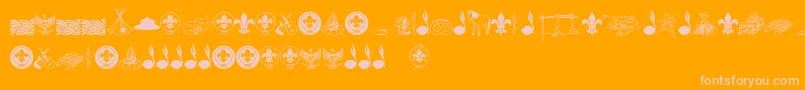 FtfIndonesianaScout Font – Pink Fonts on Orange Background