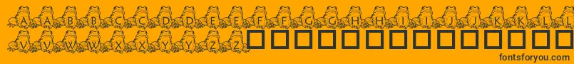 PfFrogSitting-fontti – mustat fontit oranssilla taustalla